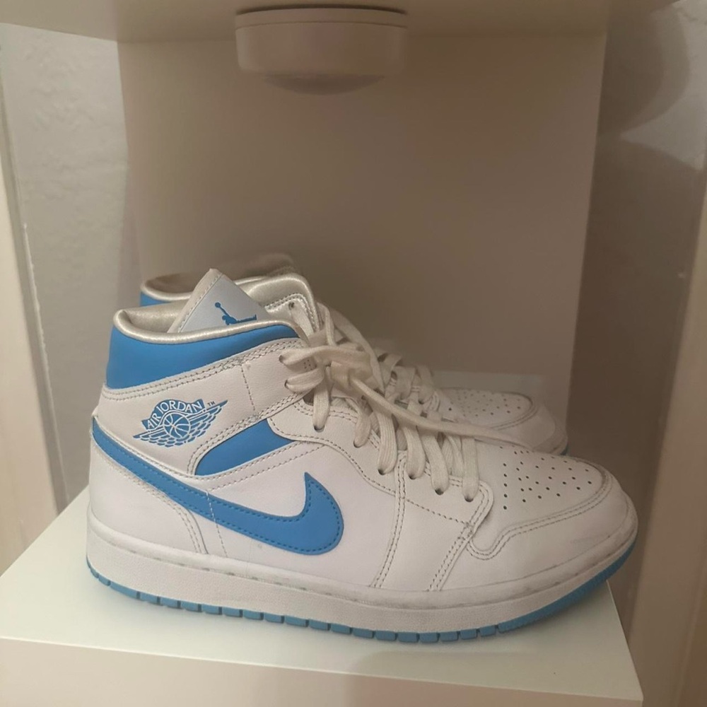 Nike Air Jordan White and Light Blue Shoes